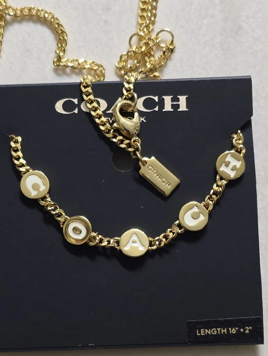 Coach Gold-Tone Letter Necklace - Picture 3 of 5